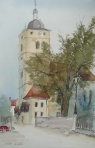 Sommerhausen  Kirche St. Bartholomäus  38 x 56 cm