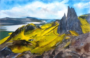 Schottland  Märchenlandschaftin der Isle of sky  Größe 38 x 56 cm